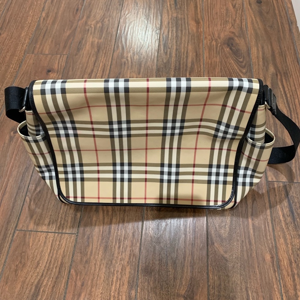 Burberry messenger style diaper bag
